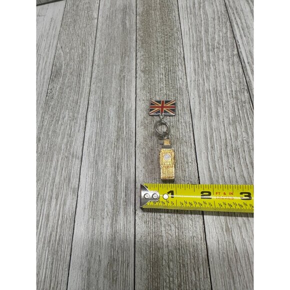 London England Flag Big Ben Keychain Charms Souvenir Gift Keyring Metal Gold - Picture 7 of 7